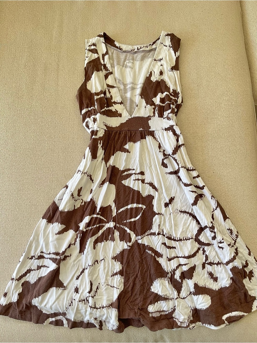 Brown & White Floral Dress